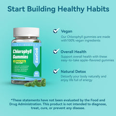 Close-up of a green chlorophyll gummy showing texture