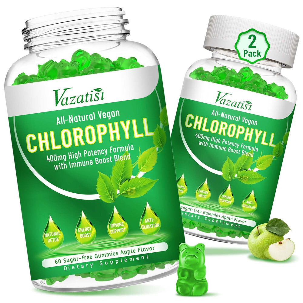 Chlorophyll Gummies Apple flavor bottle front label 120 count