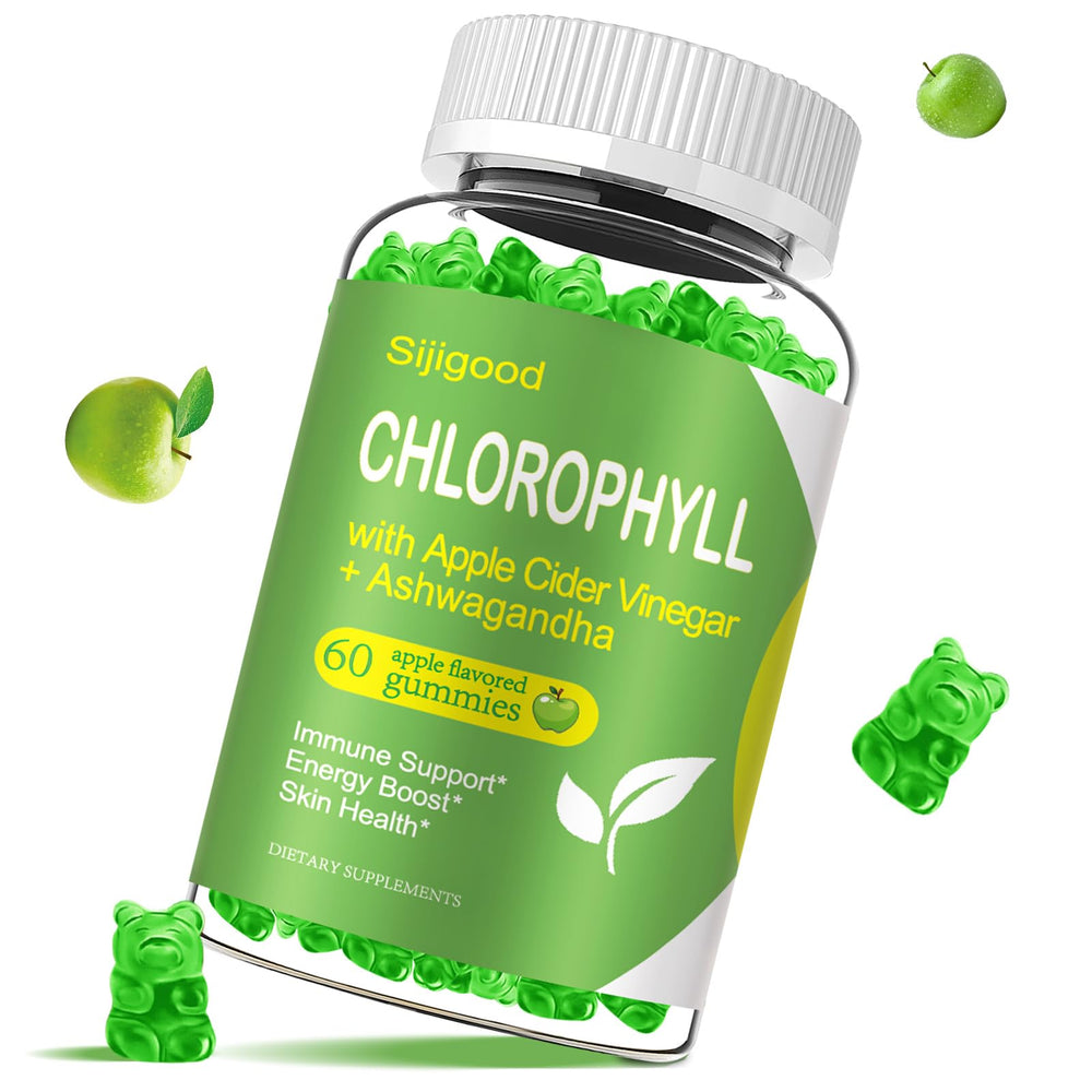 Chlorophyll gummies Apple flavor bottle front