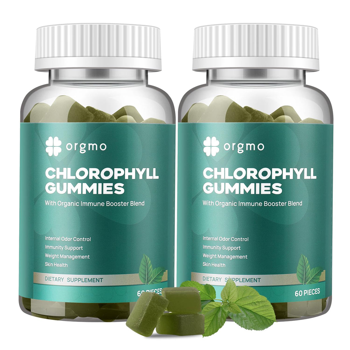 Chlorophyll Gummies for body odor, 2-pack