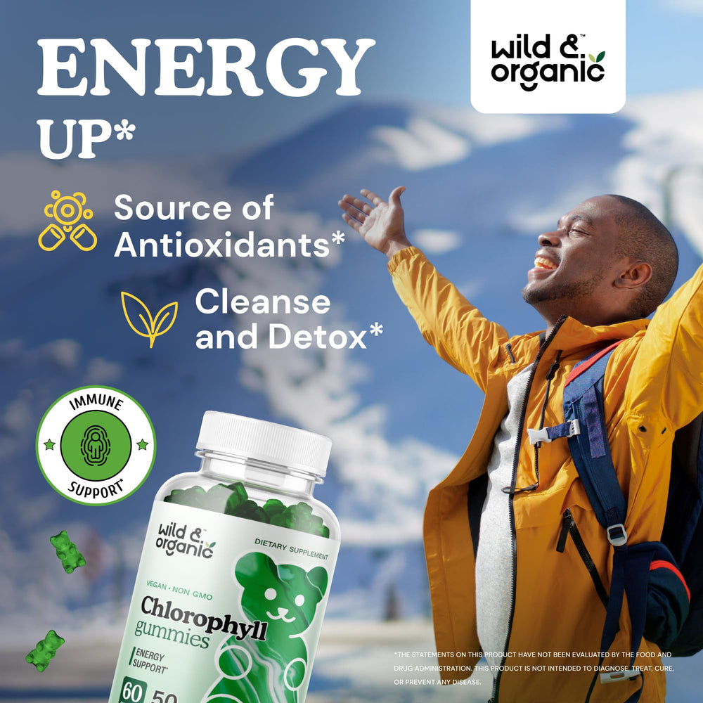 Chlorophyll gummies for detox and energy - vegan and non-GMO