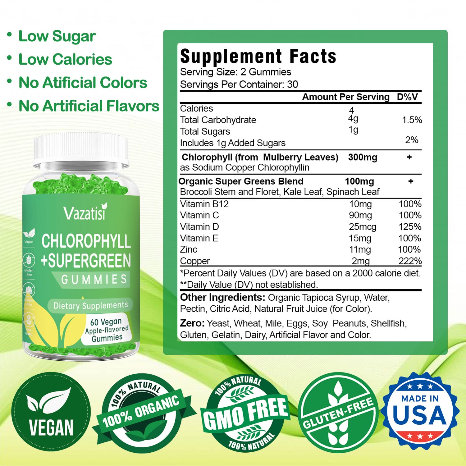 Chlorophyll gummies for energy boost and digestion