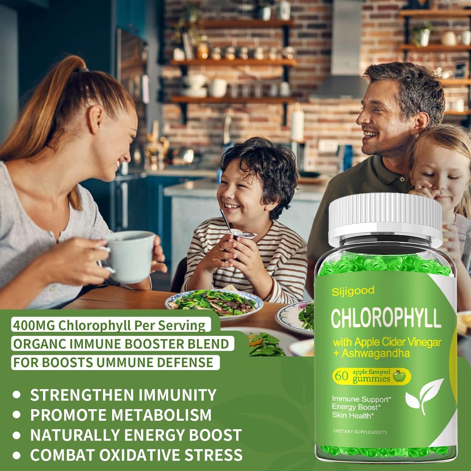 Product packaging and display with 60 gummies