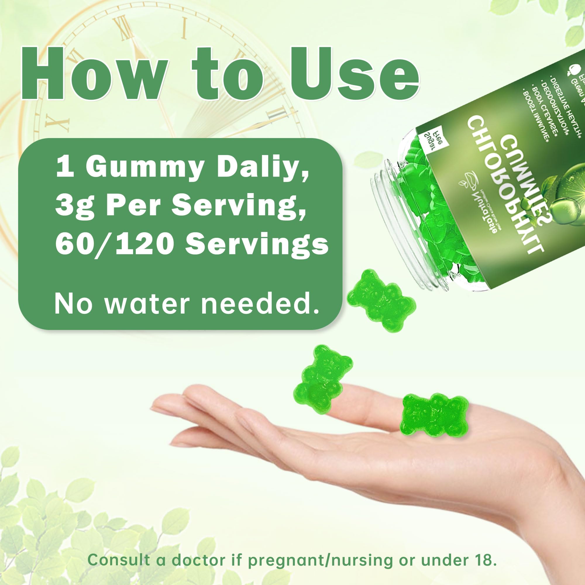 Sugar-free Green Apple flavored gummies