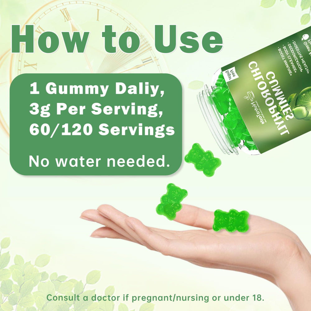 Sugar-free Green Apple flavored gummies