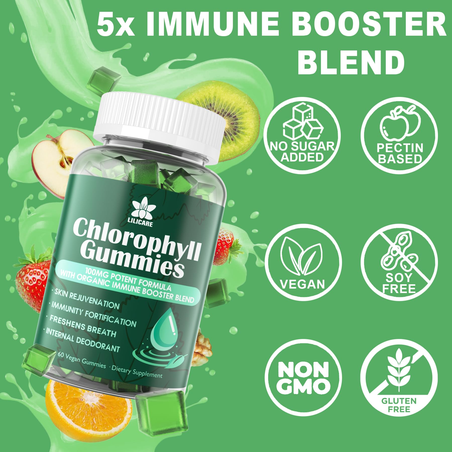 Chlorophyll Gummies packaging with natural wellness branding