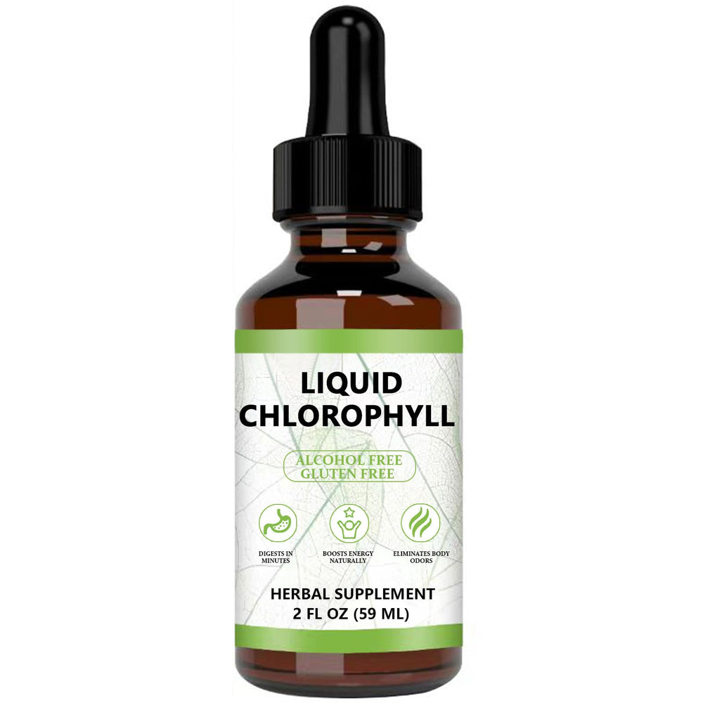 Chlorophyll Liquid Drops bottle with mint flavor, 2 oz