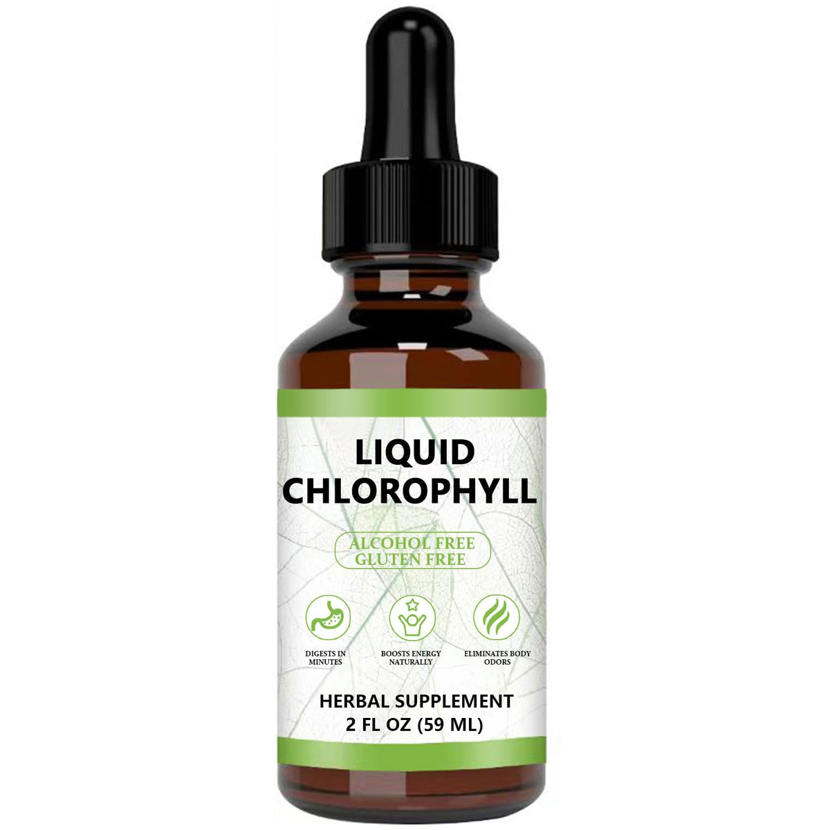 Chlorophyll Liquid Drops bottle with mint flavor, 2 oz