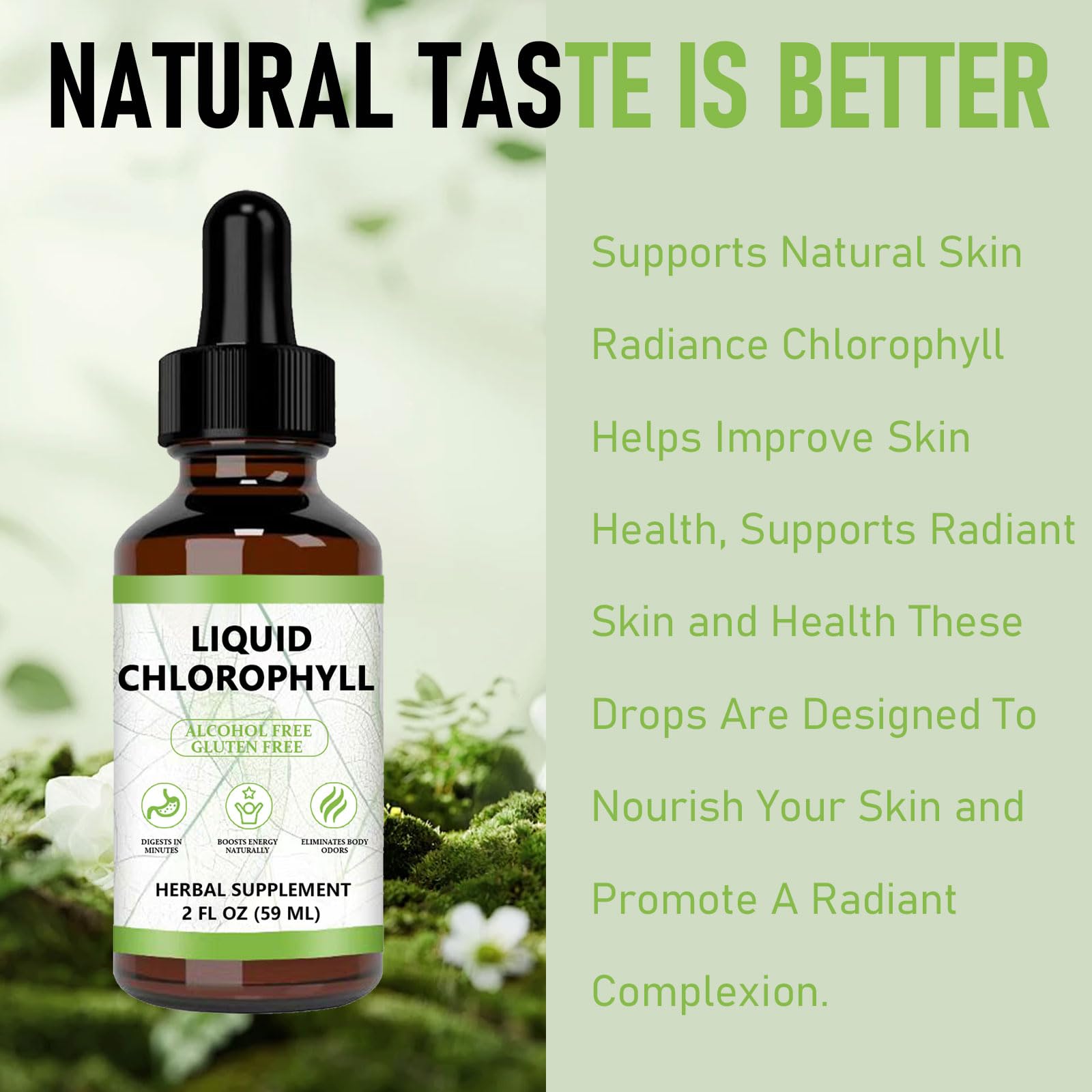 Chlorophyll Drops added to a glass of water