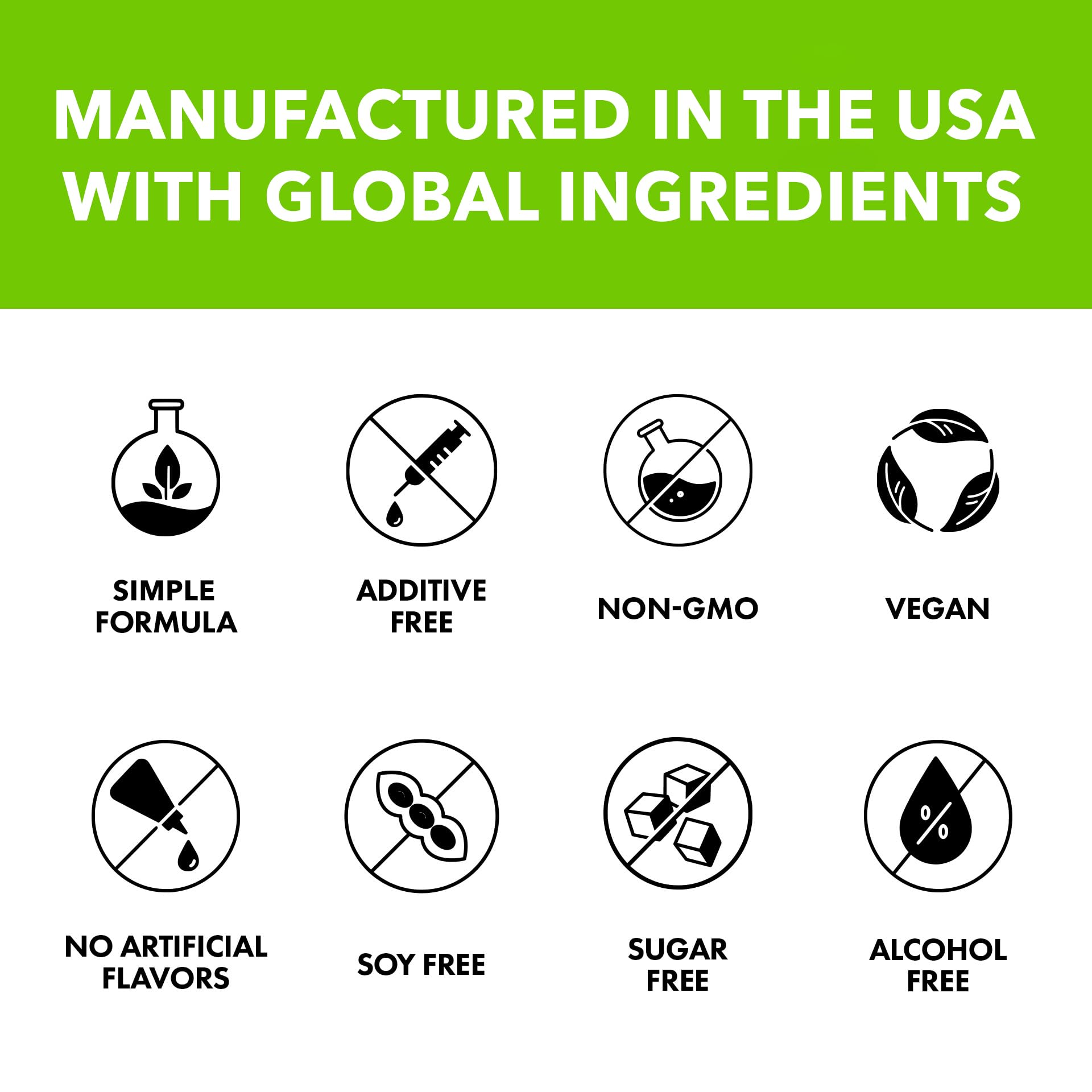 Made in USA with globally sourced ingredients