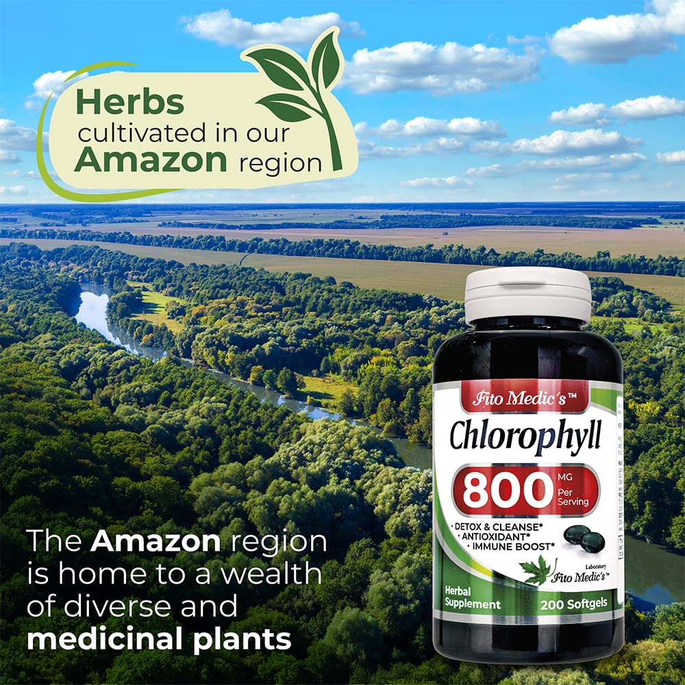 Chlorophyll softgels close-up highlighting 800 mg per serving, image 4
