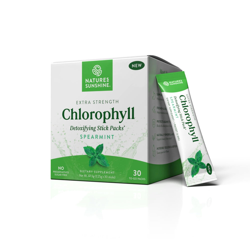 Nature's Sunshine Chlorophyll Stick Pack with Spearmint flavor