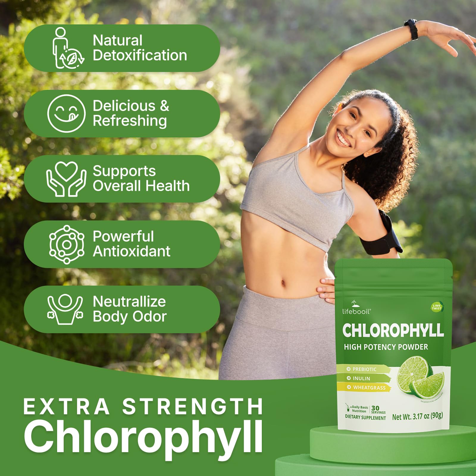 Close-up of Lime Twist flavor scoop and powder