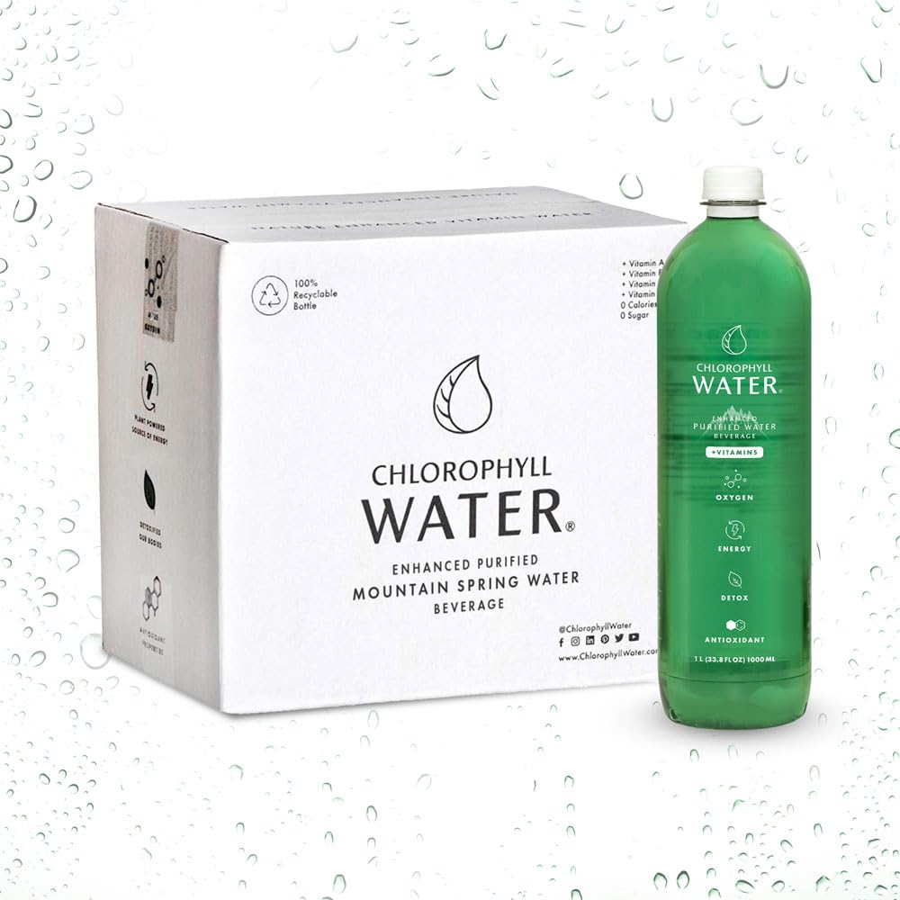 Chlorophyll Water 1L 6-pack on wellness retailer shelf