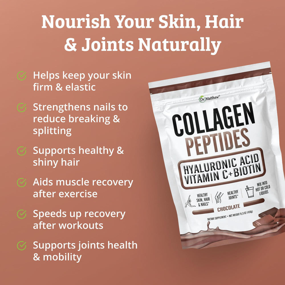 Grass-fed collagen type I and III, dairy-free, chocolate flavor