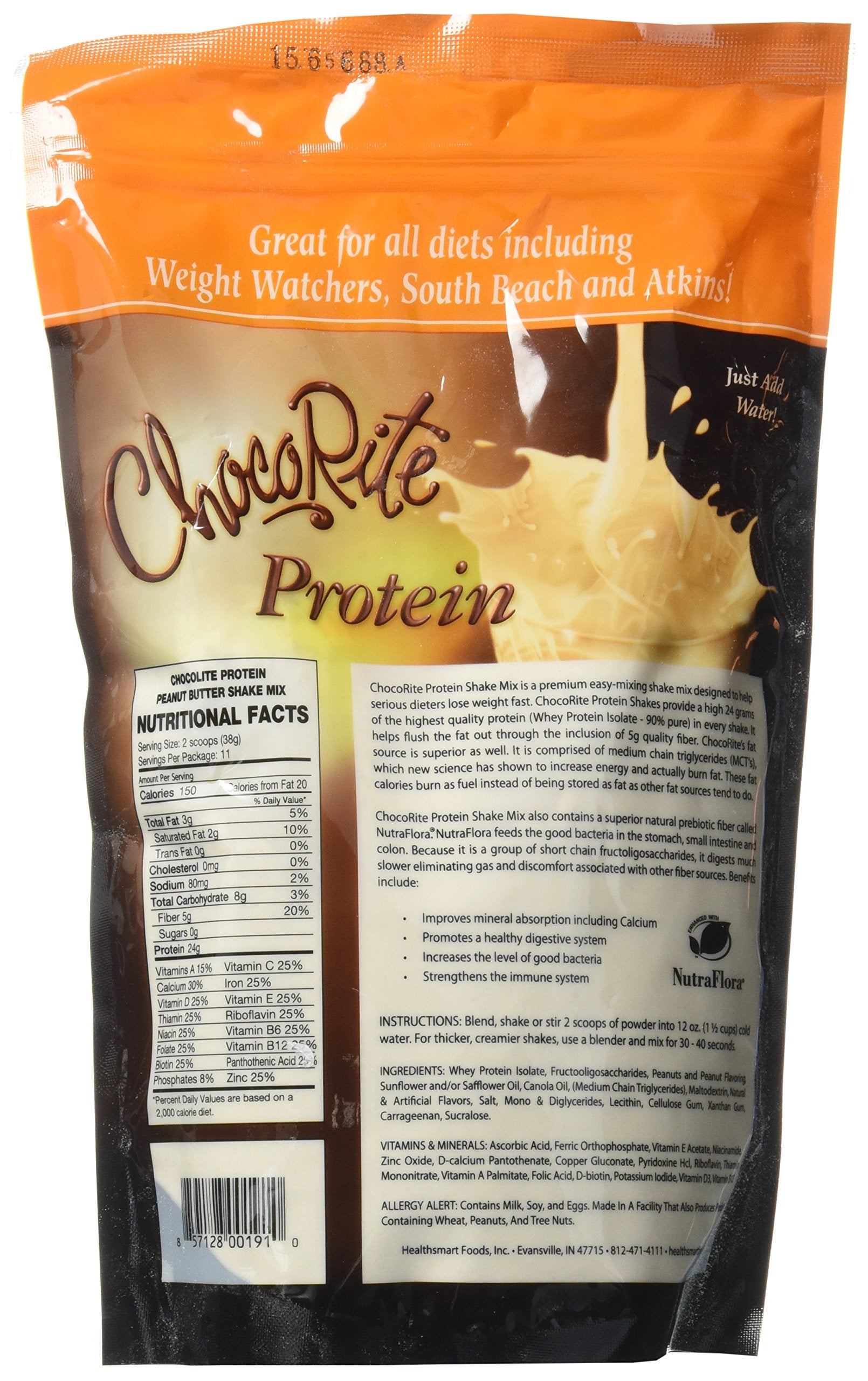 Close-up of ingredients and nutritional highlights on package
