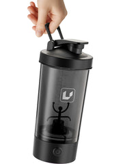 Cholas electric shaker bottle lid and motor close-up highlighting one-touch blending.