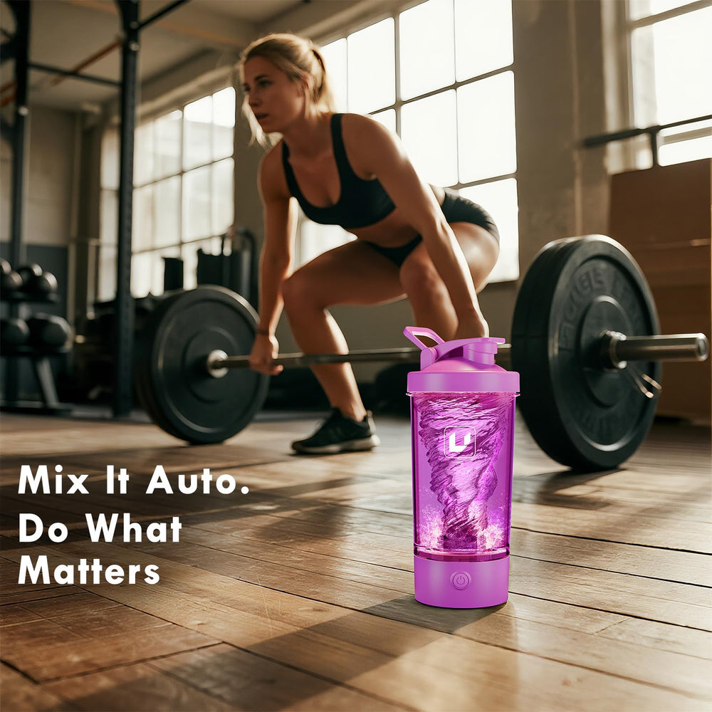 Cholas electric shaker bottle portable design with built-in carry hook for travel