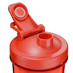 Cholas red portable blender cup ready for quick protein shakes anywhere.