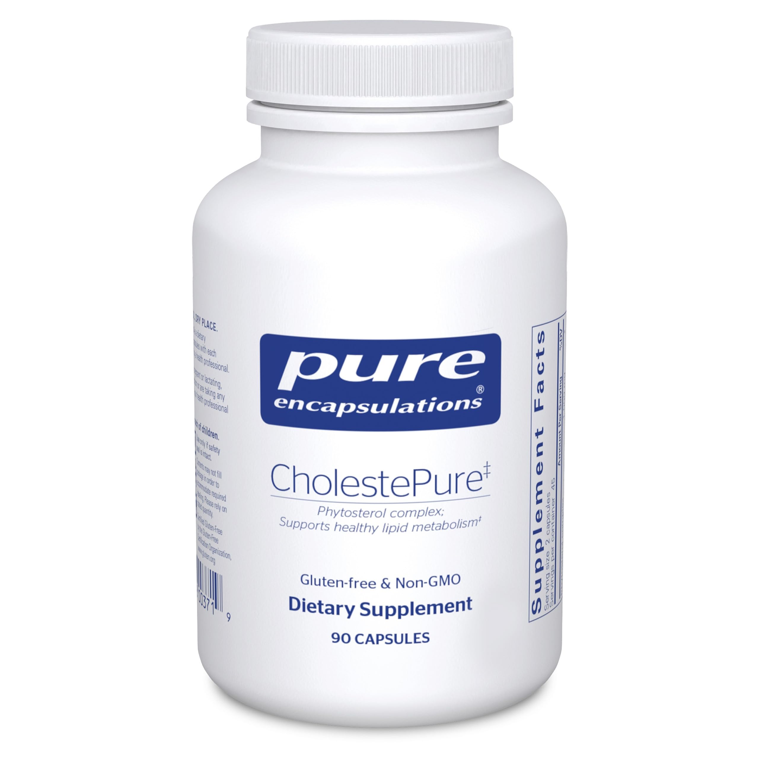 CholestePure bottle with capsules on a white background