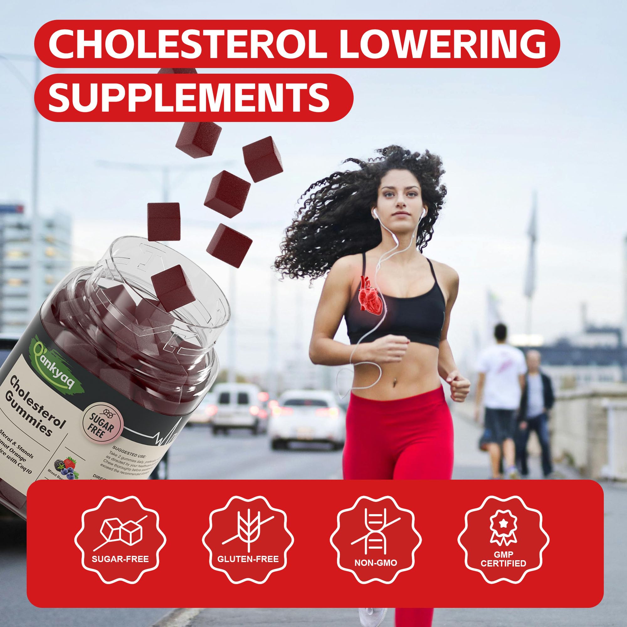 Close-up of gummies and ingredients