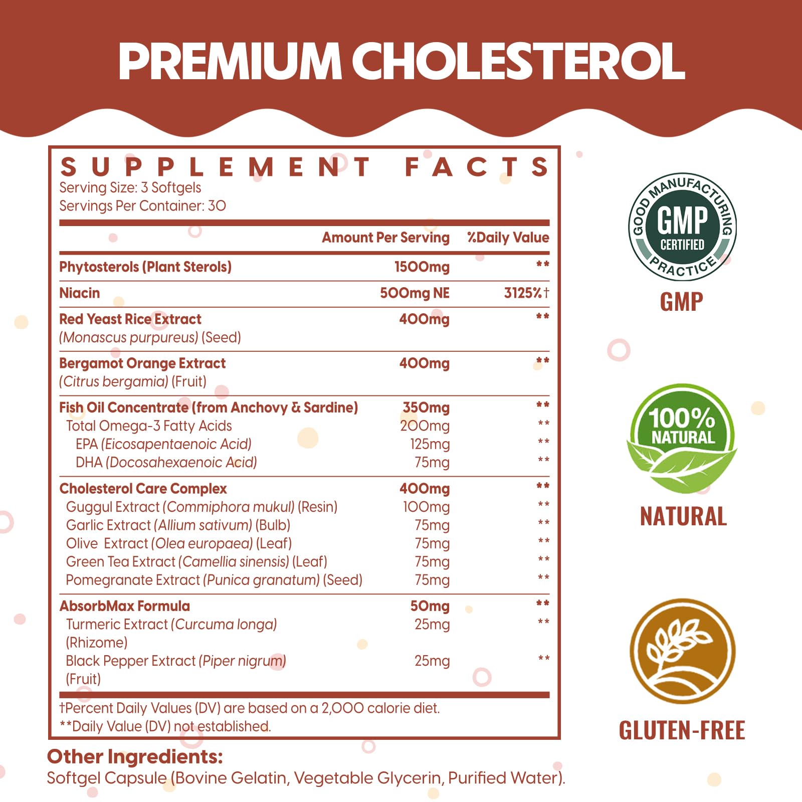 Capsules in bottle highlighting the 14-in-1 cholesterol complex