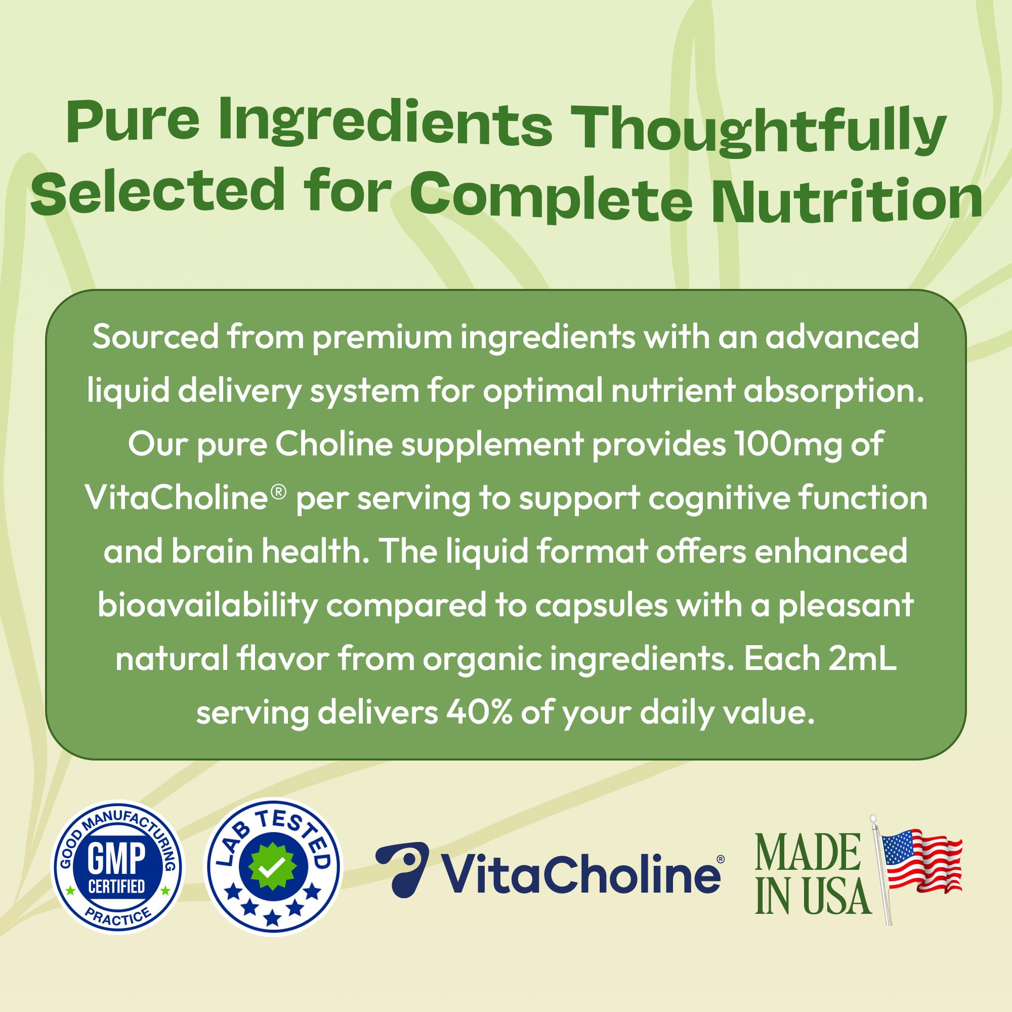Absorption concept illustrating liquid choline uptake
