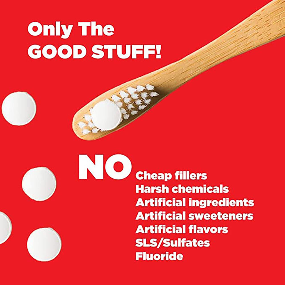 Back view of Chomp Cinnamon Toothpaste Tablets Refill Pack