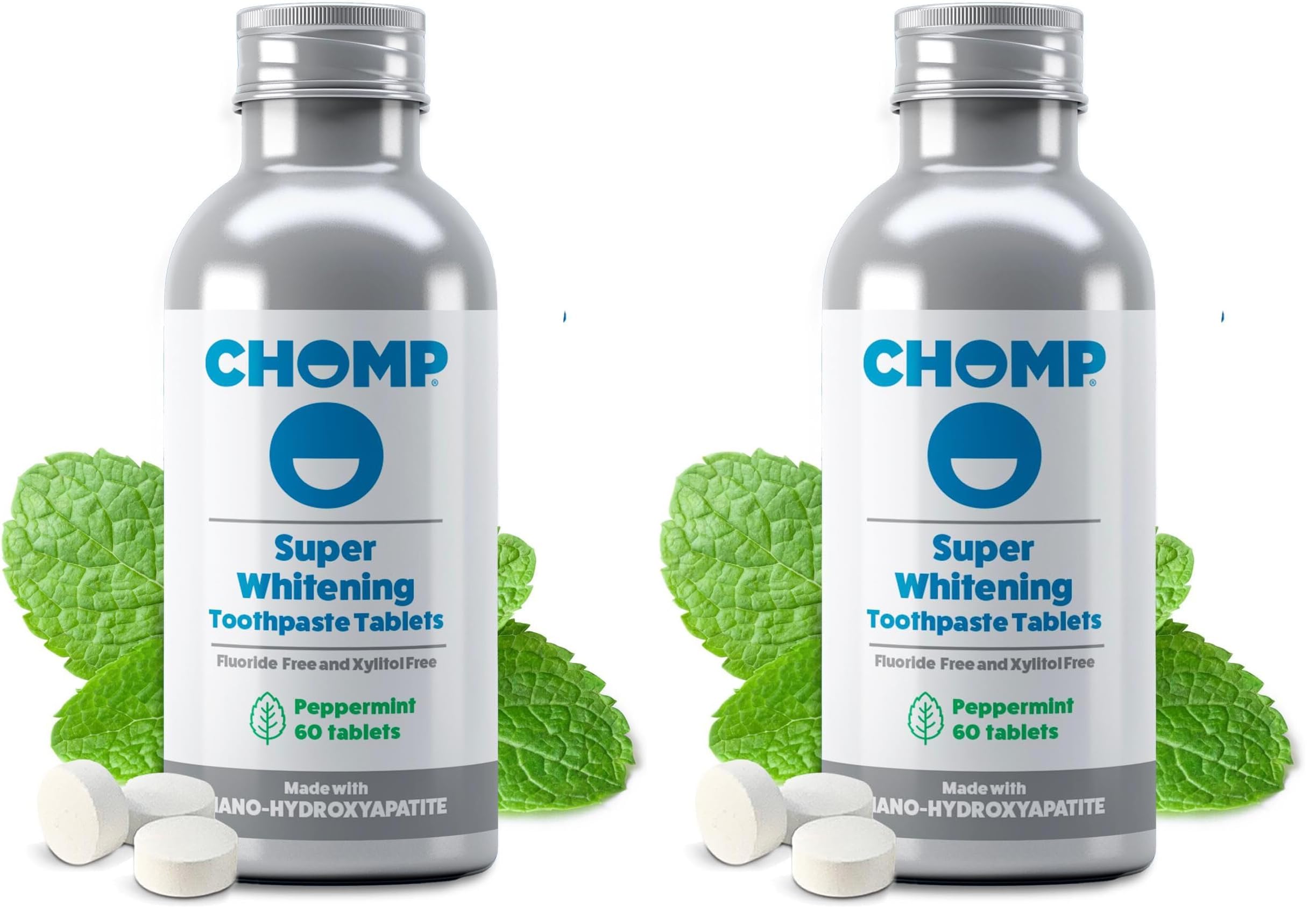 Chomp Super Whitening Toothpaste Tablets pack 2 front view