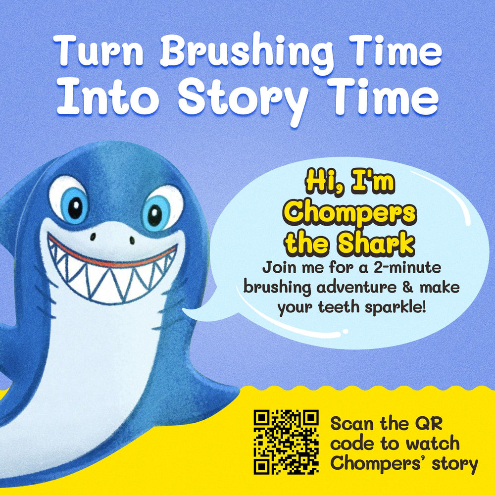 Animated shark character on timer in action