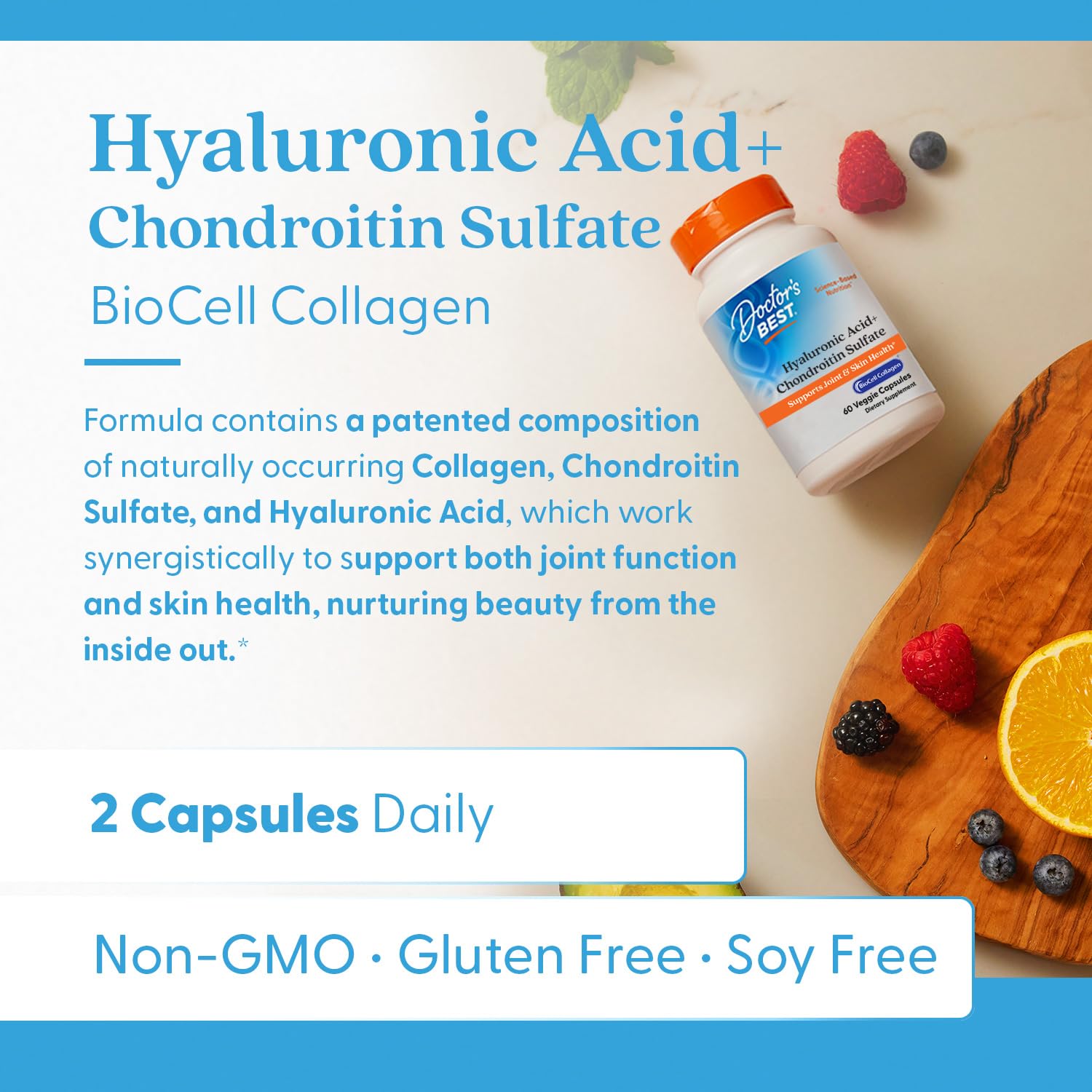 Chondroitin sulfate and hydrolyzed collagen type II blend