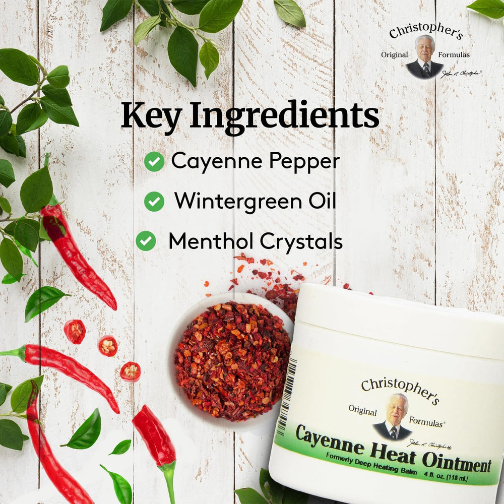 Packaging and product label of Cayenne Heat Ointment