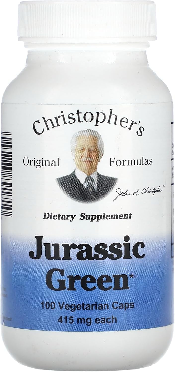Christopher's Jurassic Green 415 mg - 100 Vegetarian Capsules bottle (front)