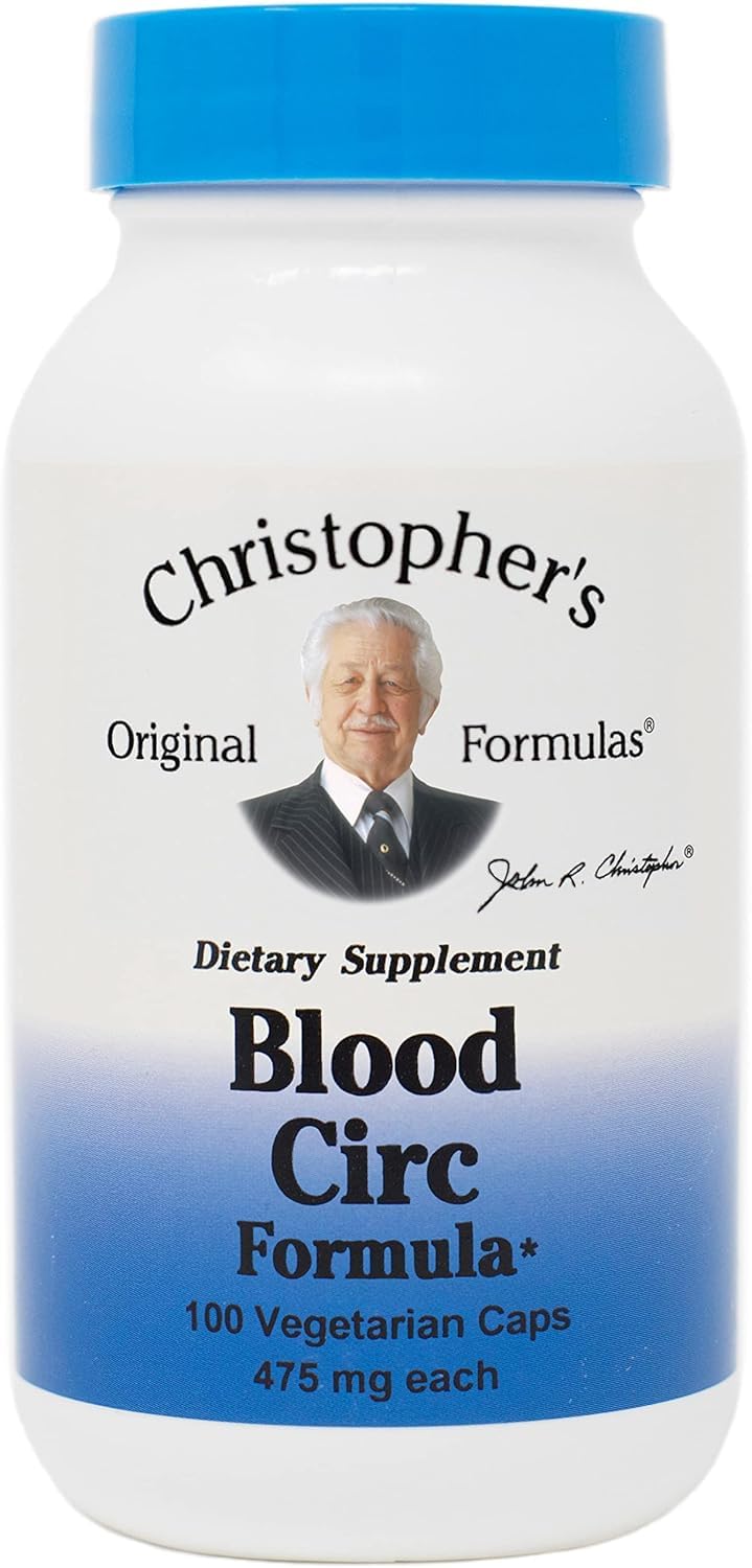 Christopher's Original Formulas Blood Circ Formula bottle highlights a herbal blend for circulatory support