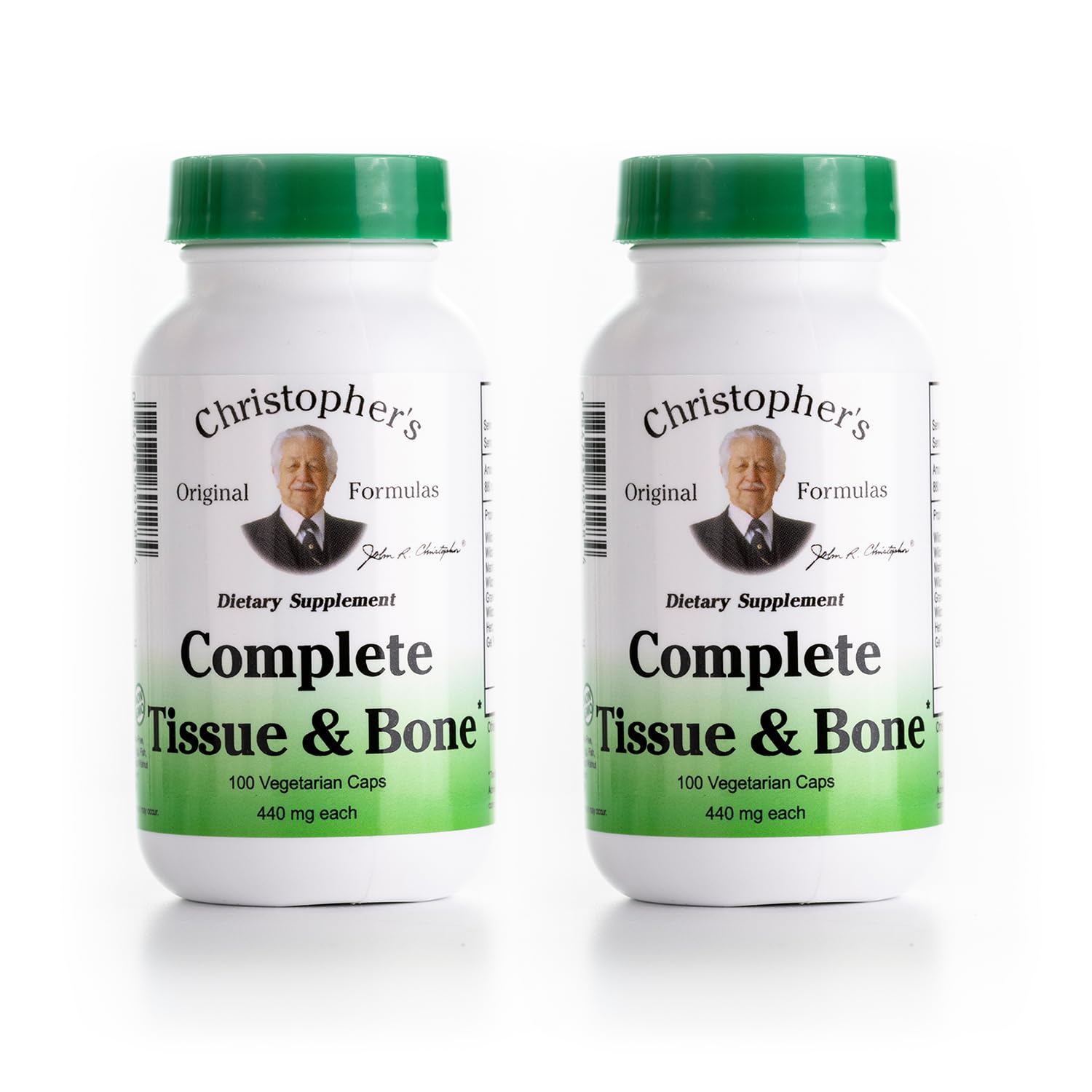 Christopher's Original Formulas Complete Tissue & Bone Formula bottle with 100 vegan capsules