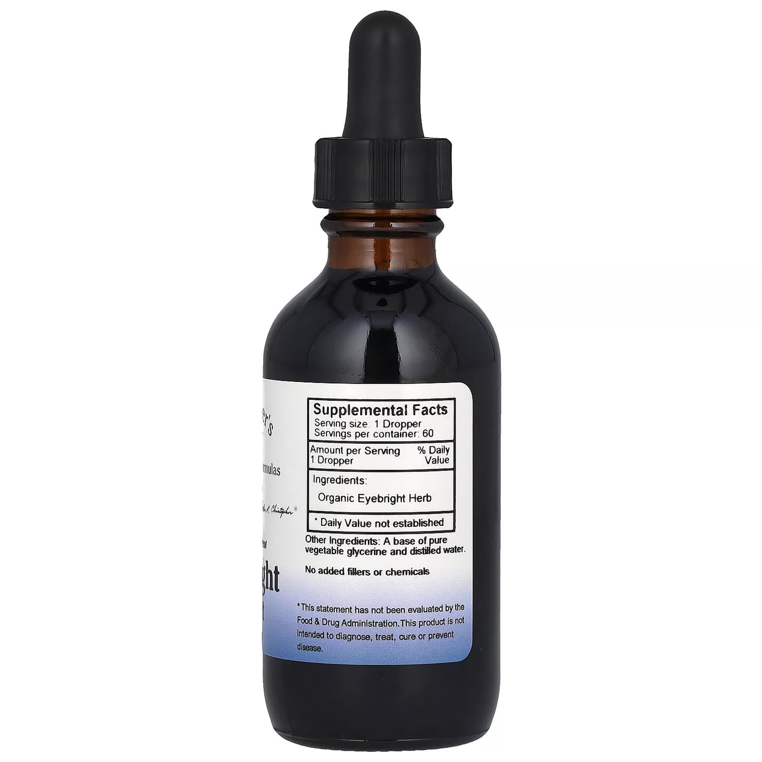 Christopher's Original Formulas eyebright drops bottle showing easy liquid format.