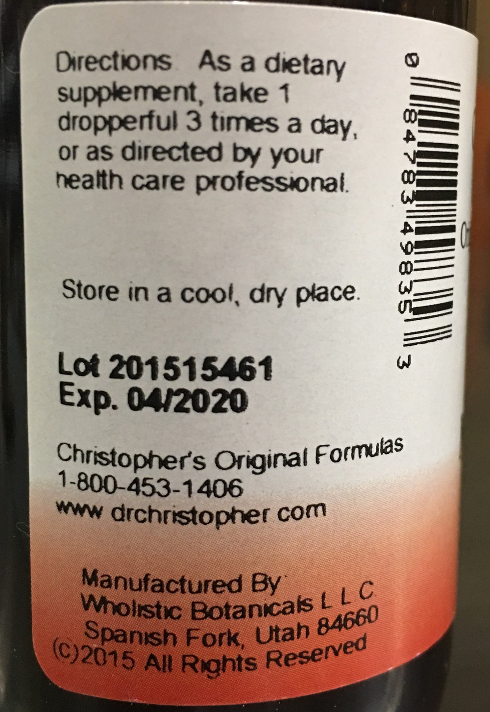 Milk Thistle Seed bottle label close-up