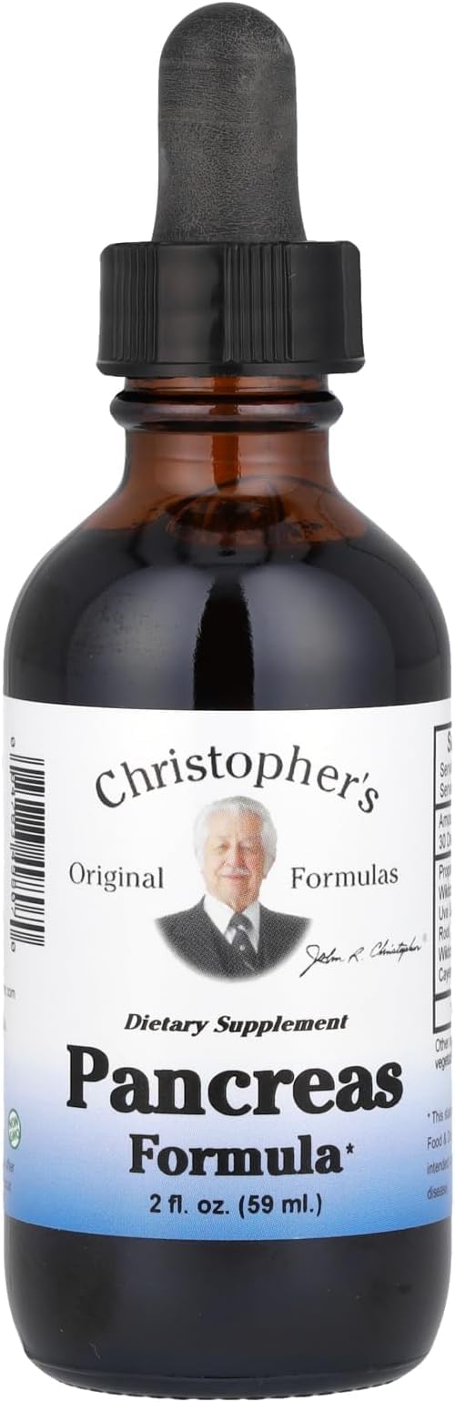 Bottle of Christopher's Original Formulas Pancreas Formula Extract, 2 fl oz (59 ml)