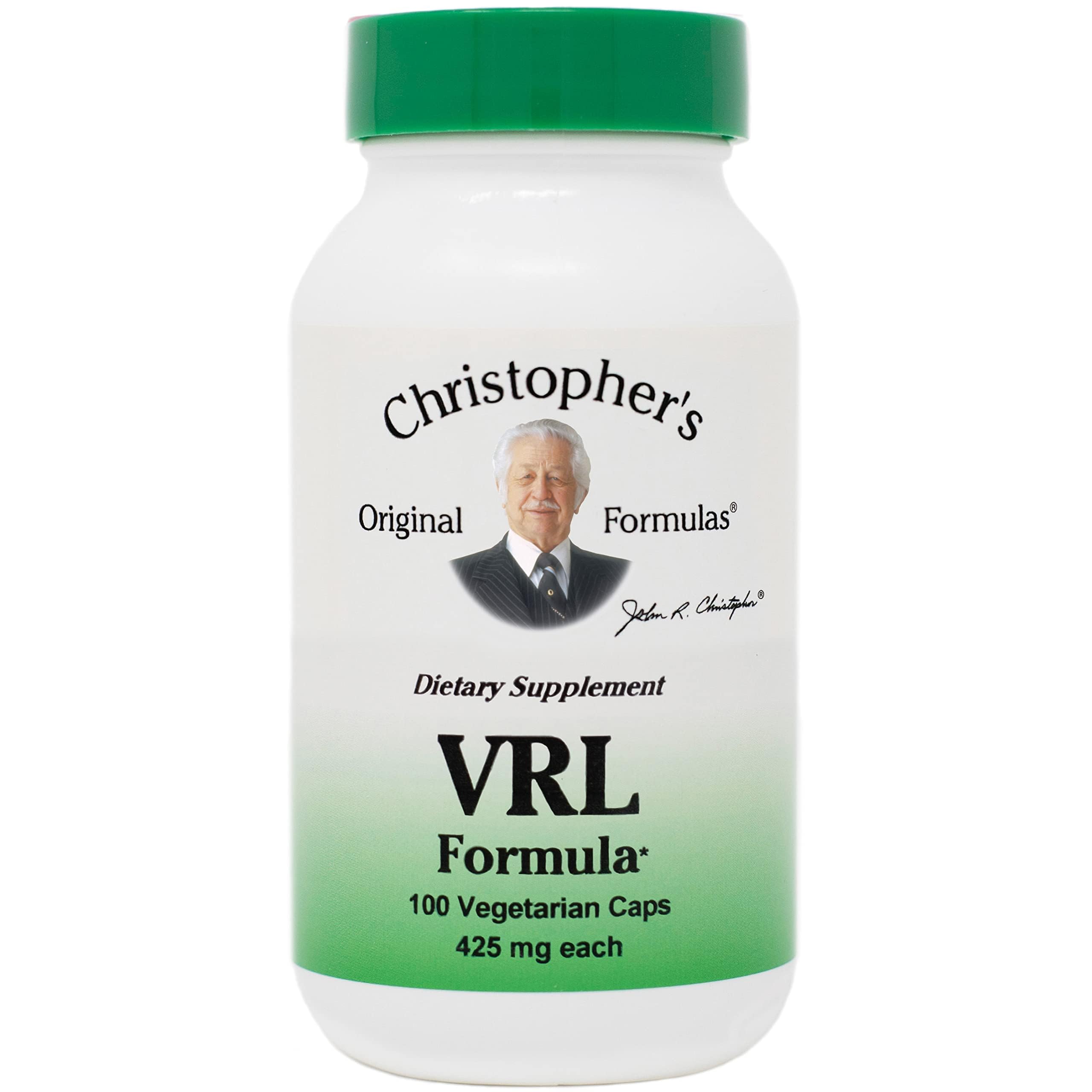 Bottle of Christopher's Original Formulas VRL Formula for immune support, 100 vegetarian capsules