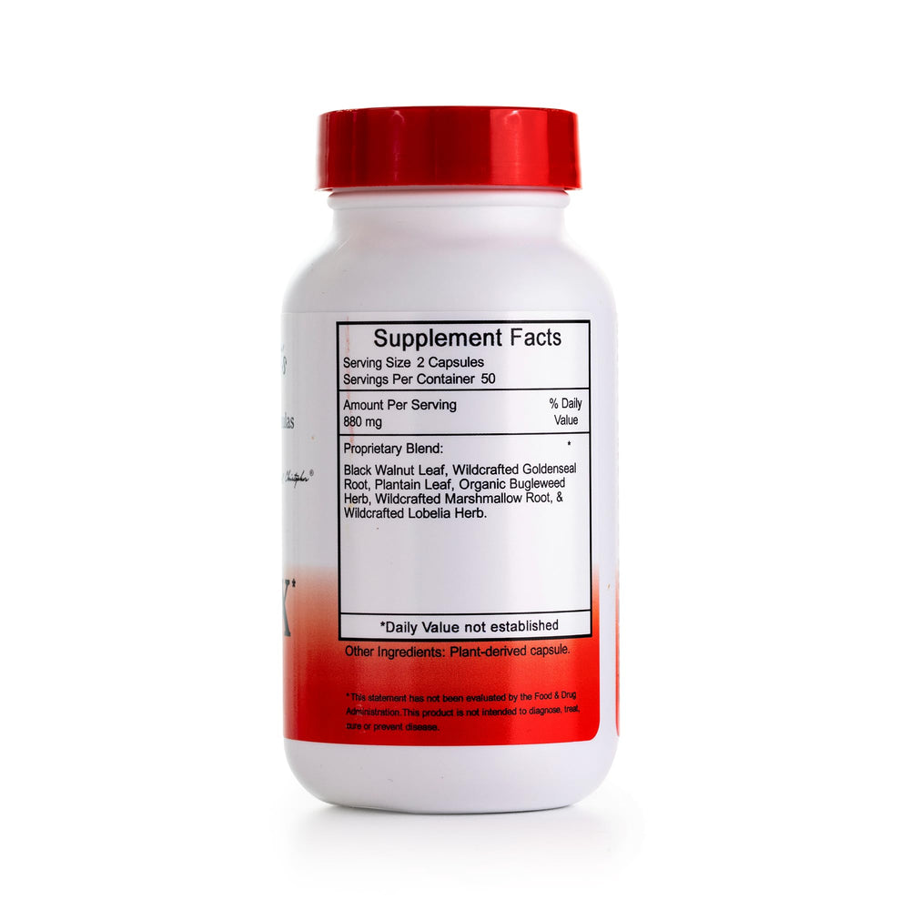 Close-up of X-INFX Formula bottle label showing key ingredients