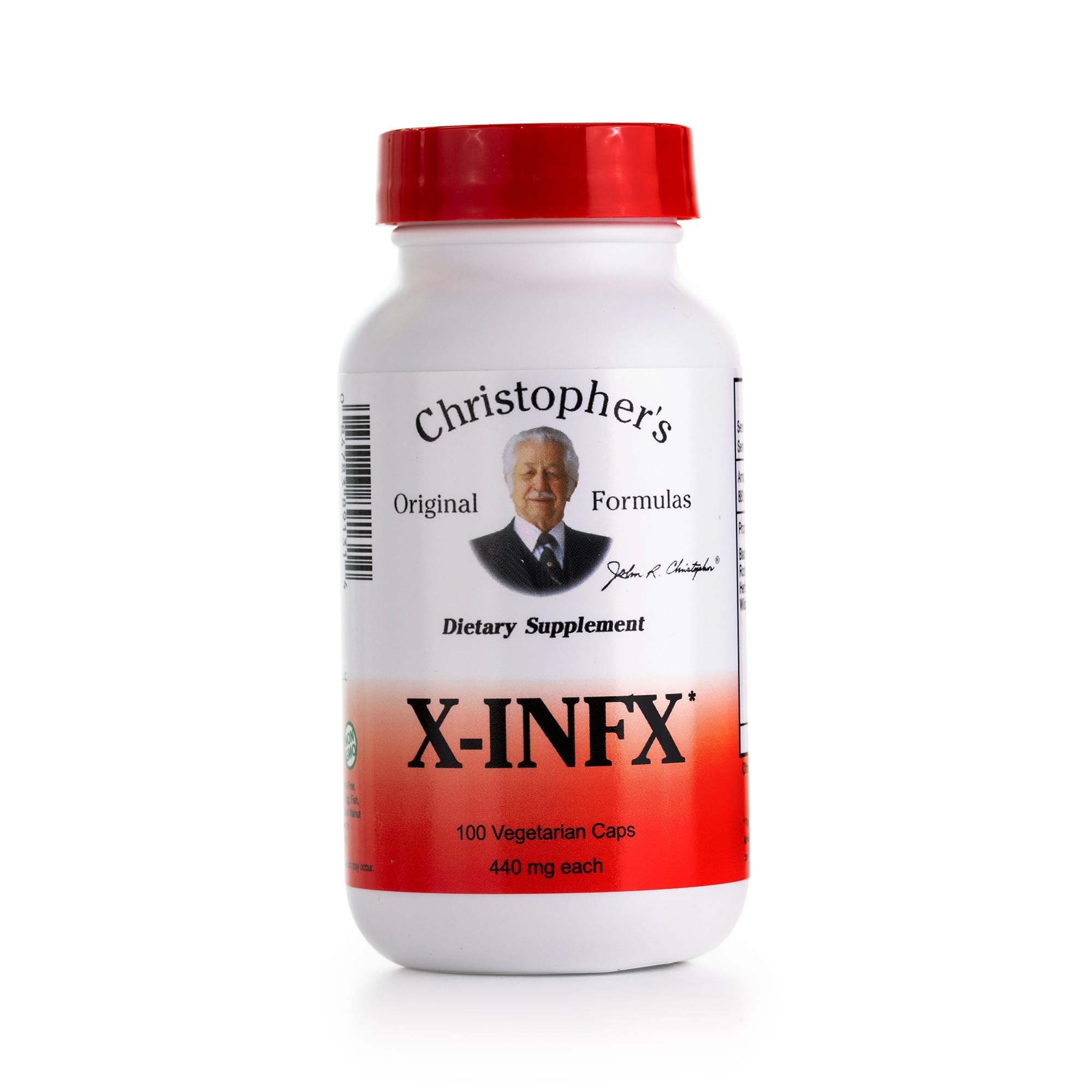 Christopher's Original Formulas X-INFX Formula bottle label Natural Immune Support 100 capsules