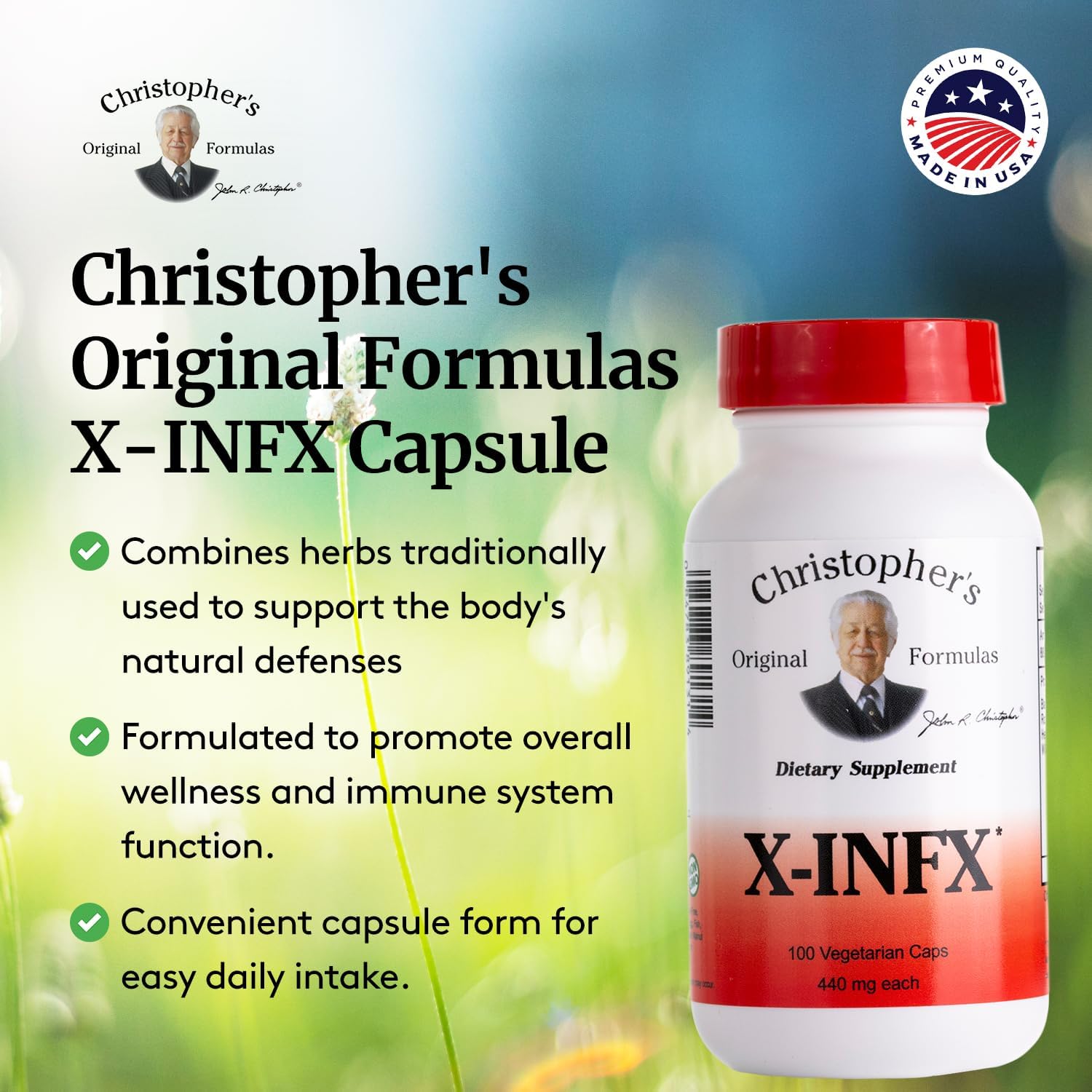 X-INFX Formula capsules promoting immune wellness