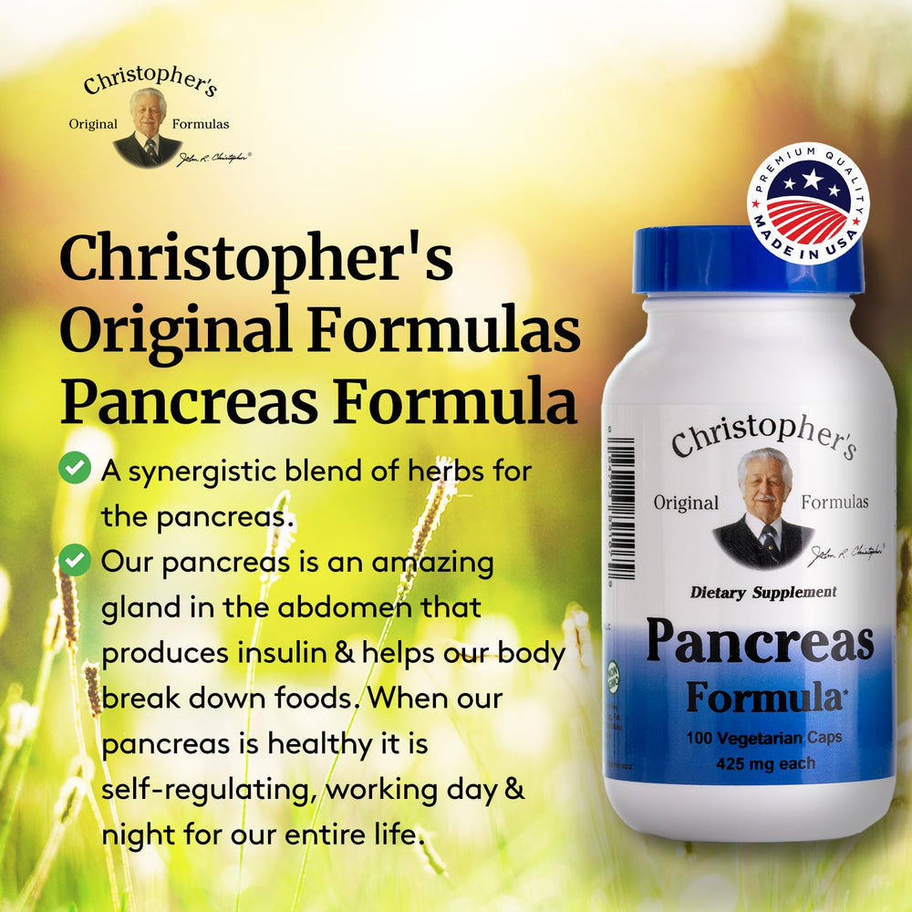 Christopher's Pancreas Probiotic Blend bottle showcasing gut health support