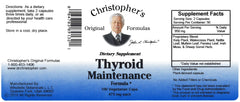 Bottle of Thyroid Maintenance with Dr. Christopher herbal philosophy
