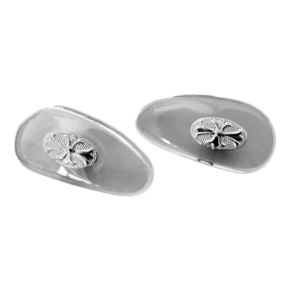 Chrome Hearts nose pads replacement kit, silver, screw-in, 18mm x 9mm, includes screws and screwdriver