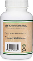 Gluten-free, Non-GMO Chromium Picolinate ingredients and label