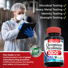 Chromium Picolinate tablets shown with a glass of water