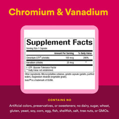 Graphic showing chromium and vanadium supporting heart health