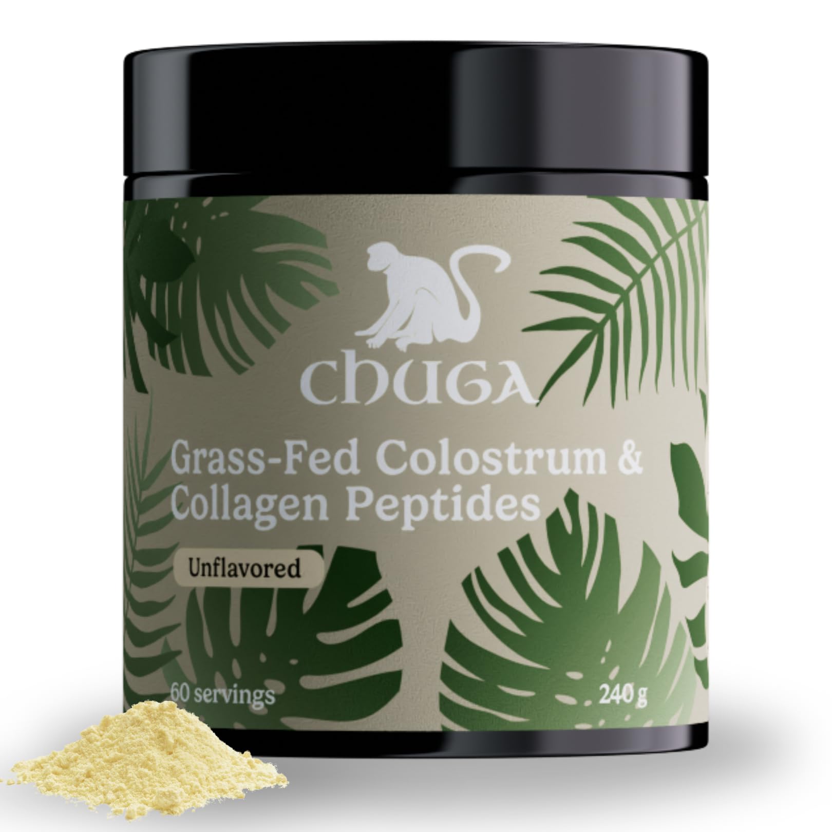 Chuga Grass Fed Colostrum & Collagen Peptides bottle label
