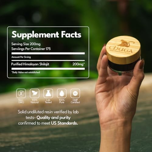 Lab-tested USA badge on Shilajit product